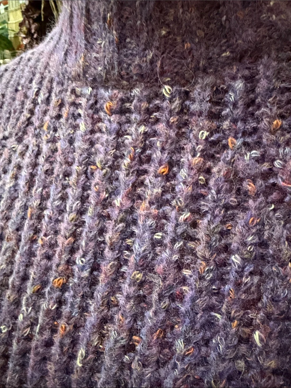 a new day Purple Speckled Turtleneck Sweater